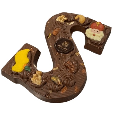 Luxe ambachtelijke Sint chocoladeletter Notenmelange Melk