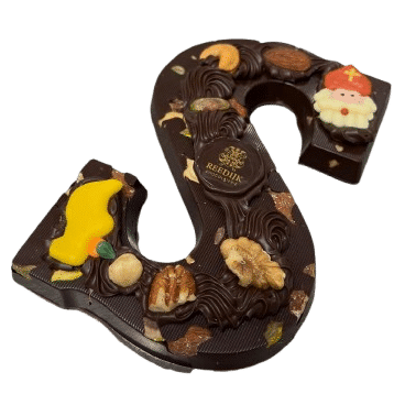 Luxe ambachtelijke Sint chocoladeletter Notenmelange Puur