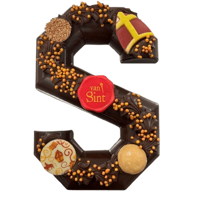 Luxe ambachtelijke Sint chocoladeletter Puur