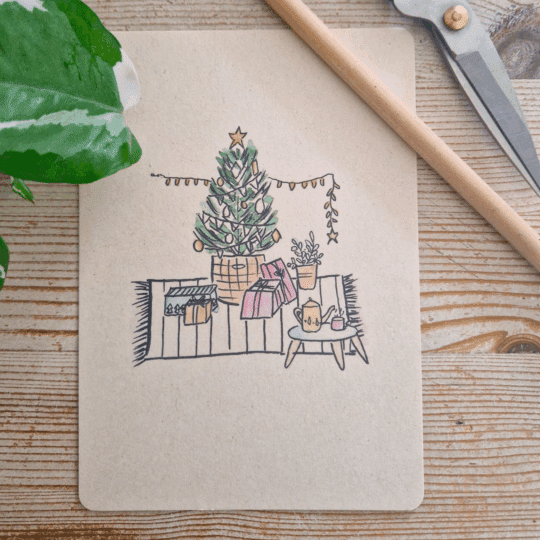 Kerstboom kerstkaart