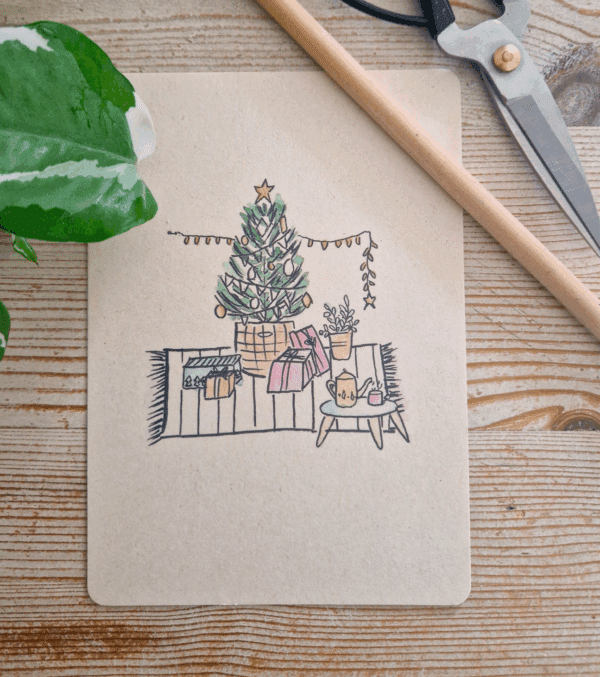 Kerstboom kerstkaart