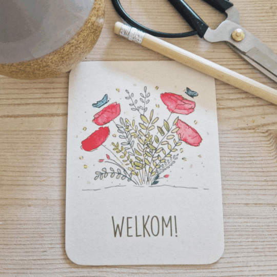 Welkom kleine wenskaart