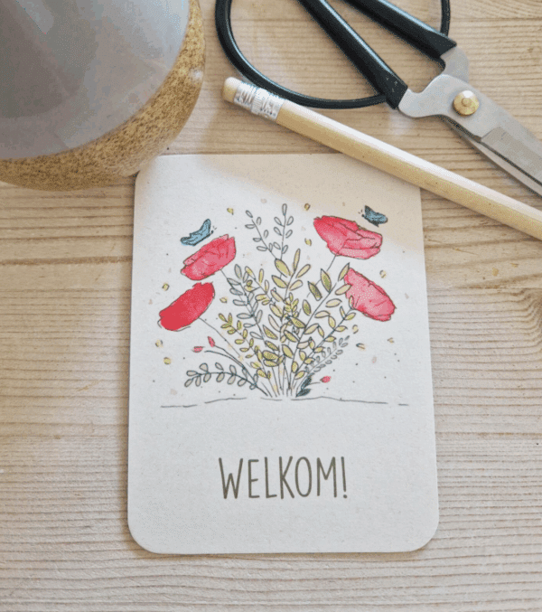 Welkom kleine wenskaart