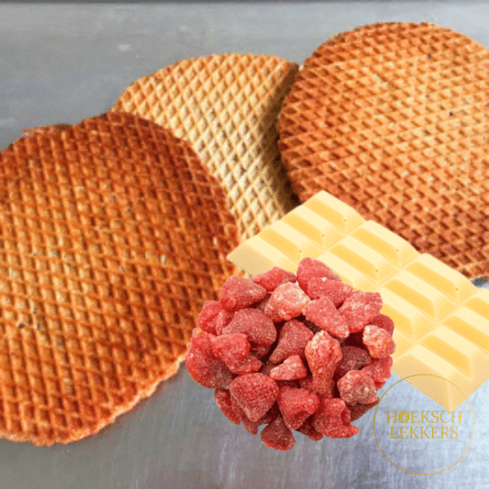 Stroopwafel witte chocolade aardbei